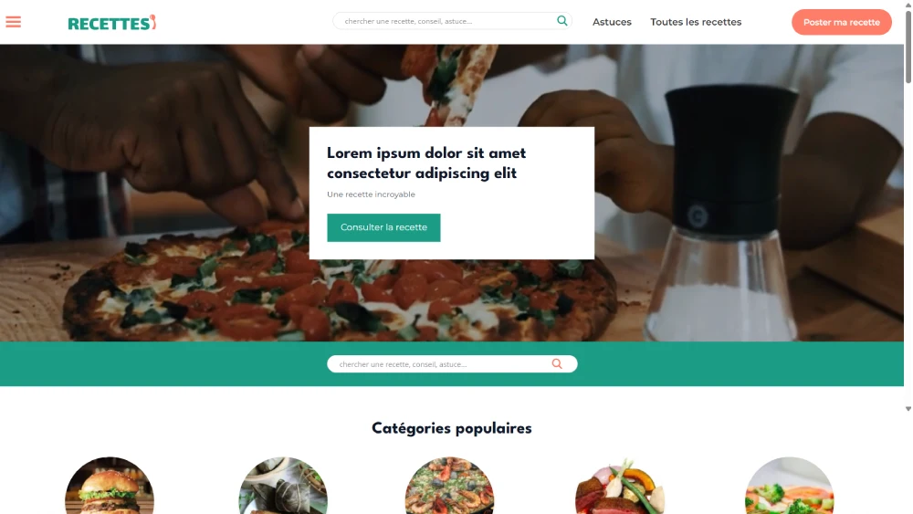 Custom WordPress Template (Recipe website Network)